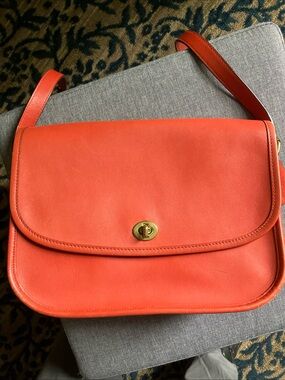 Coach City Bag Vermillion Orange  9790 RARE COLOR
